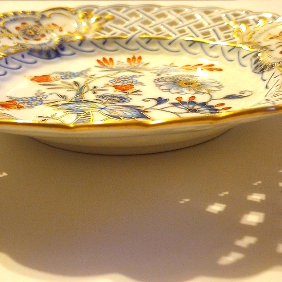 RARE 2 Meissen Antique - Plates Blue Onion "Buntes Zwiebelmuster " Porcelain - Picture 7 of 13